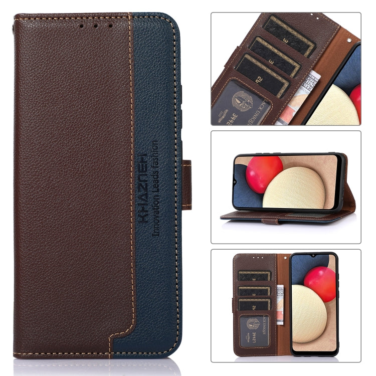 KHAZNEH Litchi Texture Leather RFID Phone Case, For Motorola Moto E32 4G, For Xiaomi 12 Lite