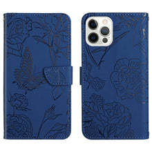 Load image into Gallery viewer, Skin Feel Butterfly Peony Embossed Leather Phone Case, For iPhone 14, For iPhone 14 Plus, For iPhone 14 Pro, For iPhone 14 Pro Max