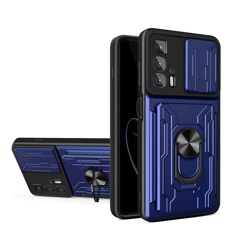 Sliding Camshield TPU+PC Phone Case with Card Slot, For Motorola Edge 20 Pro, For Motorola Moto G100, For OPPO A16, For Xiaomi 12 Pro, For OPPO Realme 8i
