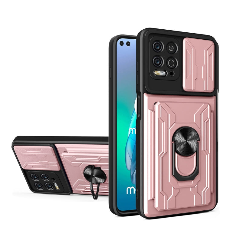 Sliding Camshield TPU+PC Phone Case with Card Slot, For Motorola Edge 20 Pro, For Motorola Moto G100, For OPPO A16, For Xiaomi 12 Pro, For OPPO Realme 8i