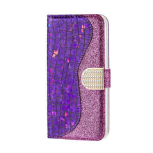 Load image into Gallery viewer, Laser Glitter Powder Crocodile Texture Leather Phone Case, For Samsung Galaxy A13 4G, For Xiaomi Redmi 10C