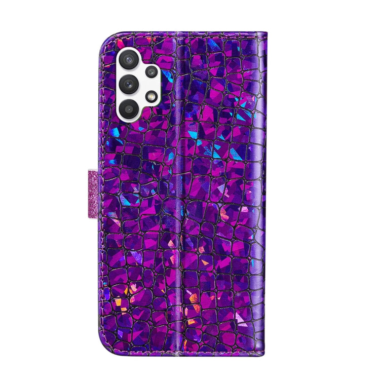 Laser Glitter Powder Crocodile Texture Leather Phone Case, For Samsung Galaxy A13 4G, For Xiaomi Redmi 10C