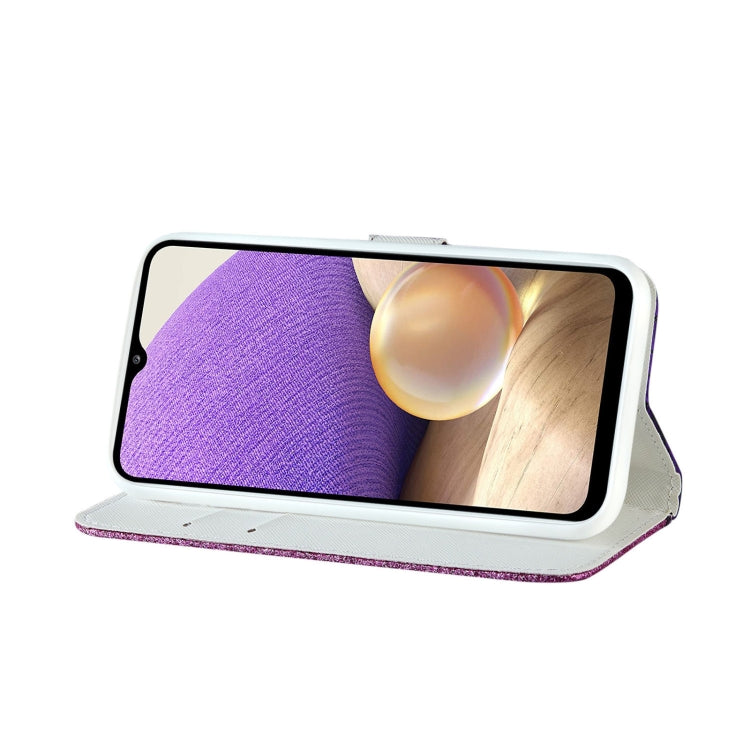 Laser Glitter Powder Crocodile Texture Leather Phone Case, For Samsung Galaxy A13 4G, For Xiaomi Redmi 10C