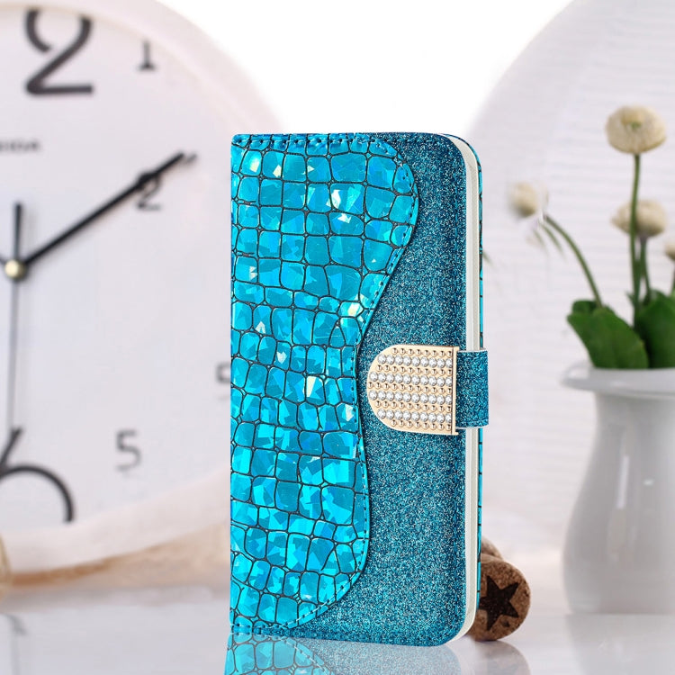 Laser Glitter Powder Crocodile Texture Leather Phone Case, For Samsung Galaxy A13 4G, For Xiaomi Redmi 10C