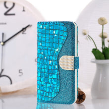 Load image into Gallery viewer, Laser Glitter Powder Crocodile Texture Leather Phone Case, For Samsung Galaxy A13 4G, For Xiaomi Redmi 10C