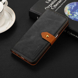 KHAZNEH Dual-color Cowhide Texture Flip Leather Phone Case, For iPhone 18 Pro / 17 Pro, For iPhone 18 Pro Max / 17 Pro Max, For iPhone 17e / 16e, For iPhone 17, For iPhone Air, For iPhone 16 Pro Max, For iPhone 16 Pro, For iPhone 16 Plus, For iPhone 16...