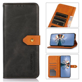 KHAZNEH Dual-color Cowhide Texture Flip Leather Phone Case, For iPhone 15, For iPhone 14 Plus, For iPhone 14, For iPhone 14 Pro, For iPhone 14 Pro Max