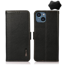Load image into Gallery viewer, KHAZNEH Side-Magnetic Litchi Genuine Leather RFID Phone Case, For iPhone 14 Plus, For iPhone 14 Pro Max, For iPhone 14 Pro, For iPhone 14