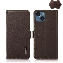 Load image into Gallery viewer, KHAZNEH Side-Magnetic Litchi Genuine Leather RFID Phone Case, For iPhone 14 Plus, For iPhone 14 Pro Max, For iPhone 14 Pro, For iPhone 14