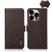 Load image into Gallery viewer, KHAZNEH Side-Magnetic Litchi Genuine Leather RFID Phone Case, For iPhone 14 Plus, For iPhone 14 Pro Max, For iPhone 14 Pro, For iPhone 14