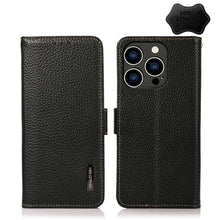 Load image into Gallery viewer, KHAZNEH Side-Magnetic Litchi Genuine Leather RFID Phone Case, For iPhone 14 Plus, For iPhone 14 Pro Max, For iPhone 14 Pro, For iPhone 14