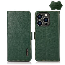 Load image into Gallery viewer, KHAZNEH Side-Magnetic Litchi Genuine Leather RFID Phone Case, For iPhone 14 Plus, For iPhone 14 Pro Max, For iPhone 14 Pro, For iPhone 14