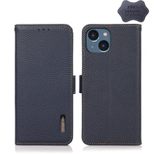 Load image into Gallery viewer, KHAZNEH Side-Magnetic Litchi Genuine Leather RFID Phone Case, For iPhone 14 Plus, For iPhone 14 Pro Max, For iPhone 14 Pro, For iPhone 14
