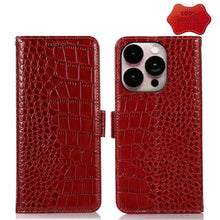 Load image into Gallery viewer, Crocodile Top Layer Cowhide Leather Phone Case, For iPhone 14 Plus, For iPhone 14 Pro Max, For iPhone 14 Pro, For iPhone 14