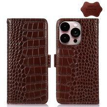 Load image into Gallery viewer, Crocodile Top Layer Cowhide Leather Phone Case, For iPhone 14 Plus, For iPhone 14 Pro Max, For iPhone 14 Pro, For iPhone 14