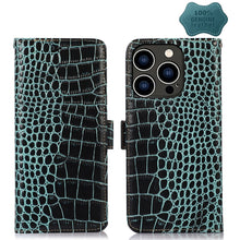 Load image into Gallery viewer, Crocodile Top Layer Cowhide Leather Phone Case, For iPhone 14 Plus, For iPhone 14 Pro Max, For iPhone 14 Pro, For iPhone 14