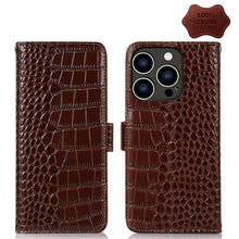 Load image into Gallery viewer, Crocodile Top Layer Cowhide Leather Phone Case, For iPhone 14 Plus, For iPhone 14 Pro Max, For iPhone 14 Pro, For iPhone 14
