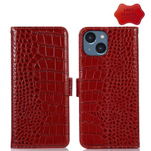 Load image into Gallery viewer, Crocodile Top Layer Cowhide Leather Phone Case, For iPhone 14 Plus, For iPhone 14 Pro Max, For iPhone 14 Pro, For iPhone 14