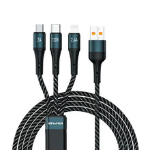 Load image into Gallery viewer, awei CL-972 Type-C / USB-C + 8 Pin + Micro USB 3 In 1 Fast Charging Data Cable, Length: 1.2m