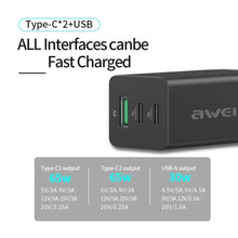 Load image into Gallery viewer, awei PD9 65W GaN Fast Charging Travel Charger, EU Plug