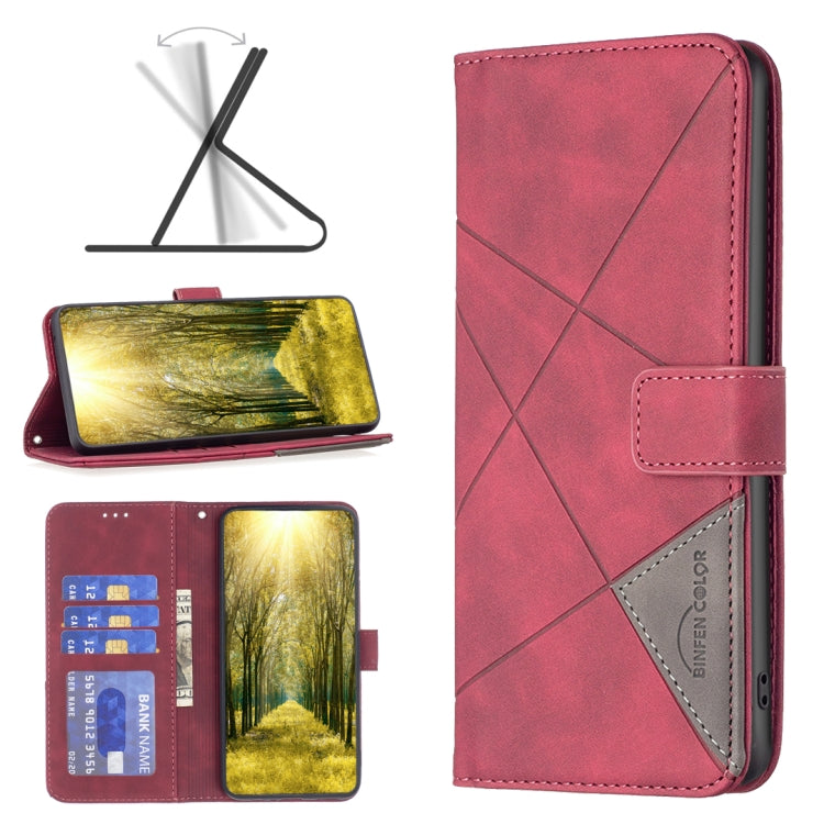 Magnetic Buckle Rhombus Texture Leather Phone Case, For Motorola Moto E32 4G, For Xiaomi 12 Lite
