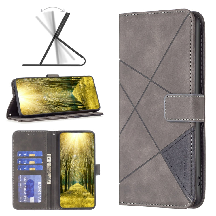 Magnetic Buckle Rhombus Texture Leather Phone Case, For Motorola Moto E32 4G, For Xiaomi 12 Lite