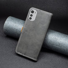 Load image into Gallery viewer, Color Matching Double Sewing Thread Leather Phone Case, For Motorola Moto E32 4G, For Xiaomi 12 Lite