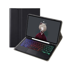 Load image into Gallery viewer, A07B-AS Lambskin Pen Slot Touch Pad Bluetooth Keyboard Leather Tablet Case, For iPad 9.7 2018&amp;2017 / Pro 9.7 / Air 2, For iPad 10.2 2021&amp;2020&amp;2019/Air 2019/Pro 10.5, For iPad Air 11 2025 / 2024 / Air 2022&amp;2020 / Pro 11 2021&amp;2020&amp;2018