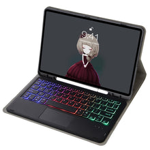 Load image into Gallery viewer, A07B-AS Lambskin Pen Slot Touch Pad Bluetooth Keyboard Leather Tablet Case, For iPad 9.7 2018&amp;2017 / Pro 9.7 / Air 2, For iPad 10.2 2021&amp;2020&amp;2019/Air 2019/Pro 10.5, For iPad Air 11 2025 / 2024 / Air 2022&amp;2020 / Pro 11 2021&amp;2020&amp;2018