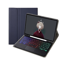 Load image into Gallery viewer, A07B-AS Lambskin Pen Slot Touch Pad Bluetooth Keyboard Leather Tablet Case, For iPad 9.7 2018&amp;2017 / Pro 9.7 / Air 2, For iPad 10.2 2021&amp;2020&amp;2019/Air 2019/Pro 10.5, For iPad Air 11 2025 / 2024 / Air 2022&amp;2020 / Pro 11 2021&amp;2020&amp;2018