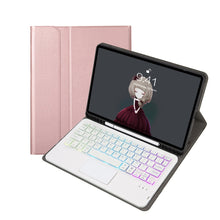 Load image into Gallery viewer, A07B-AS Lambskin Pen Slot Touch Pad Bluetooth Keyboard Leather Tablet Case, For iPad 9.7 2018&amp;2017 / Pro 9.7 / Air 2, For iPad 10.2 2021&amp;2020&amp;2019/Air 2019/Pro 10.5, For iPad Air 11 2025 / 2024 / Air 2022&amp;2020 / Pro 11 2021&amp;2020&amp;2018