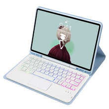 Load image into Gallery viewer, T07B-AS Skin Feel Pen Slot Touch Pad Bluetooth Keyboard Leather Tablet Case, For iPad 9.7 2018&amp;2017 / Pro 9.7 / Air 2, For iPad 10.2 2021&amp;2020&amp;2019/Air 2019/Pro 10.5, For iPad Air 11 2025 / 2024 / Pro 11 2021&amp;2020&amp;2018                                  ...