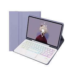 Load image into Gallery viewer, T07B-AS Skin Feel Pen Slot Touch Pad Bluetooth Keyboard Leather Tablet Case, For iPad 9.7 2018&amp;2017 / Pro 9.7 / Air 2, For iPad 10.2 2021&amp;2020&amp;2019/Air 2019/Pro 10.5, For iPad Air 11 2025 / 2024 / Pro 11 2021&amp;2020&amp;2018                                  ...