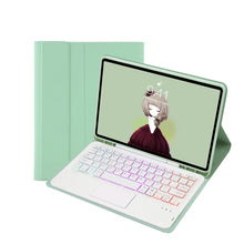 Load image into Gallery viewer, T07B-AS Skin Feel Pen Slot Touch Pad Bluetooth Keyboard Leather Tablet Case, For iPad 9.7 2018&amp;2017 / Pro 9.7 / Air 2, For iPad 10.2 2021&amp;2020&amp;2019/Air 2019/Pro 10.5, For iPad Air 11 2025 / 2024 / Pro 11 2021&amp;2020&amp;2018                                  ...