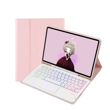 Load image into Gallery viewer, T07B-AS Skin Feel Pen Slot Touch Pad Bluetooth Keyboard Leather Tablet Case, For iPad 9.7 2018&amp;2017 / Pro 9.7 / Air 2, For iPad 10.2 2021&amp;2020&amp;2019/Air 2019/Pro 10.5, For iPad Air 11 2025 / 2024 / Pro 11 2021&amp;2020&amp;2018                                  ...