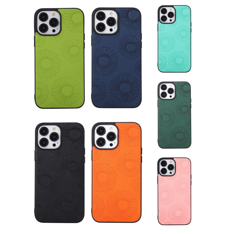 Sunflower Pattern PU+TPU+PC Shockproof Phone Case, For iPhone 13 Pro Max, For Motorola Razr 5G, For Huawei P50 Pocket, For Samsung Galaxy Z Flip3 5G, For Samsung Galaxy Z Fold3 5G