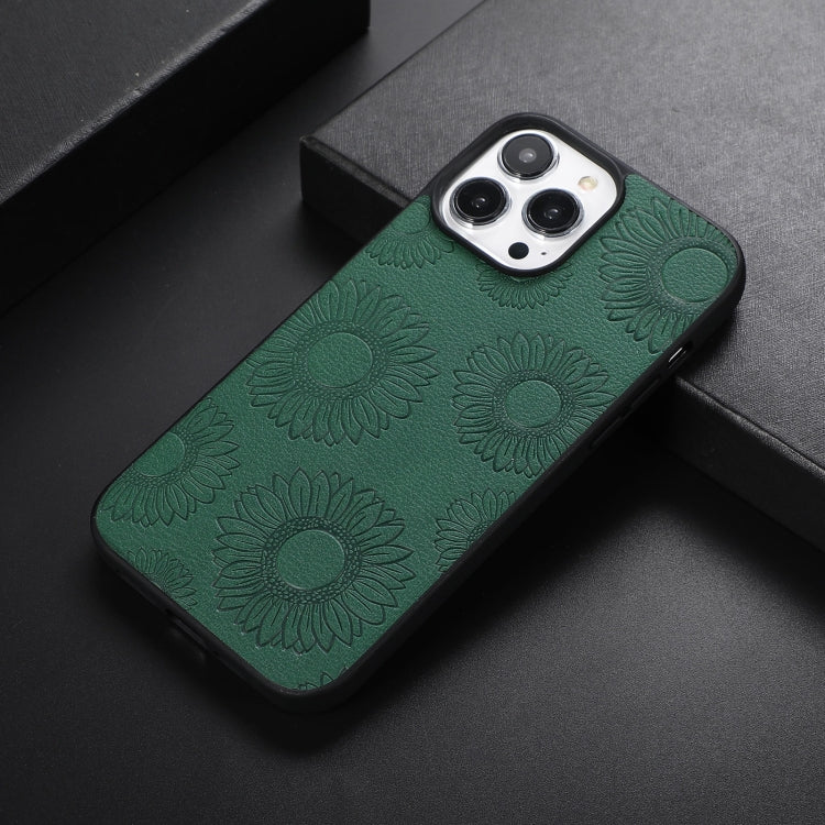 Sunflower Pattern PU+TPU+PC Shockproof Phone Case, For iPhone 13 Pro Max, For Motorola Razr 5G, For Huawei P50 Pocket, For Samsung Galaxy Z Flip3 5G, For Samsung Galaxy Z Fold3 5G