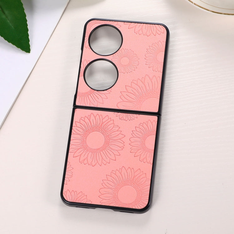 Sunflower Pattern PU+TPU+PC Shockproof Phone Case, For iPhone 13 Pro Max, For Motorola Razr 5G, For Huawei P50 Pocket, For Samsung Galaxy Z Flip3 5G, For Samsung Galaxy Z Fold3 5G