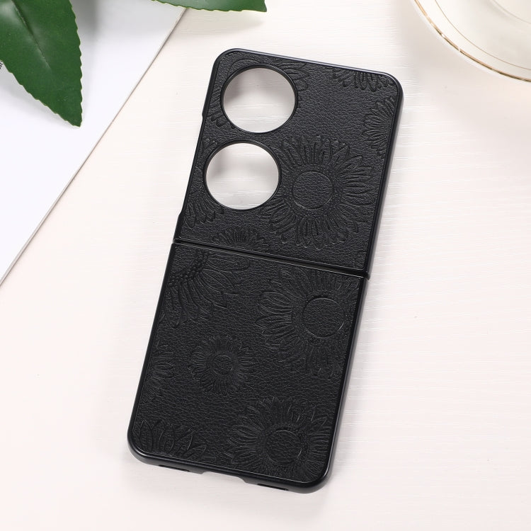 Sunflower Pattern PU+TPU+PC Shockproof Phone Case, For iPhone 13 Pro Max, For Motorola Razr 5G, For Huawei P50 Pocket, For Samsung Galaxy Z Flip3 5G, For Samsung Galaxy Z Fold3 5G