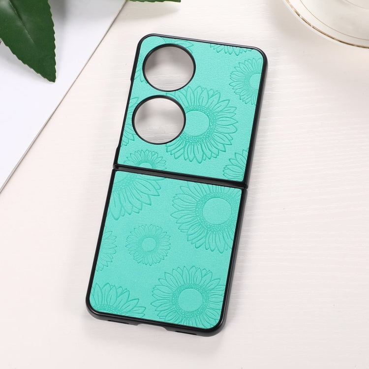 Sunflower Pattern PU+TPU+PC Shockproof Phone Case, For iPhone 13 Pro Max, For Motorola Razr 5G, For Huawei P50 Pocket, For Samsung Galaxy Z Flip3 5G, For Samsung Galaxy Z Fold3 5G