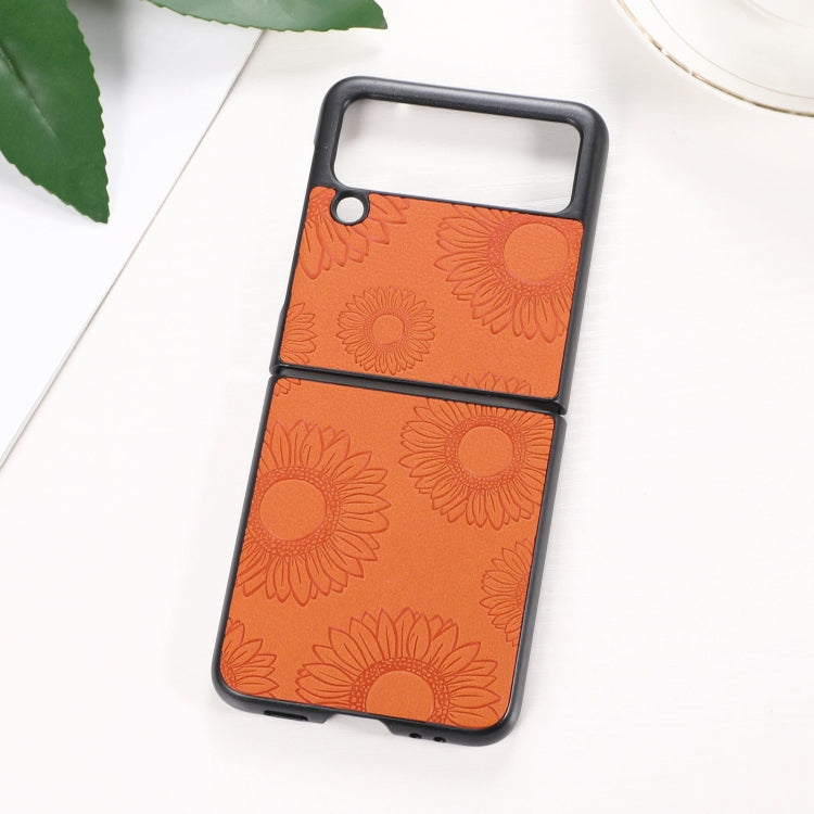Sunflower Pattern PU+TPU+PC Shockproof Phone Case, For iPhone 13 Pro Max, For Motorola Razr 5G, For Huawei P50 Pocket, For Samsung Galaxy Z Flip3 5G, For Samsung Galaxy Z Fold3 5G