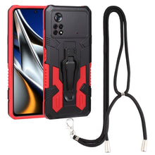 Load image into Gallery viewer, Lanyard Mecha Armor Kickstand PC + TPU Phone Case, For Xiaomi Poco X4 Pro 5G, For Xiaomi Redmi 10C, For Xiaomi Redmi Note 11 Pro Global, For Xiaomi Redmi Note 11S, For OPPO Realme C31
