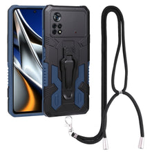 Load image into Gallery viewer, Lanyard Mecha Armor Kickstand PC + TPU Phone Case, For Xiaomi Poco X4 Pro 5G, For Xiaomi Redmi 10C, For Xiaomi Redmi Note 11 Pro Global, For Xiaomi Redmi Note 11S, For OPPO Realme C31