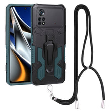Load image into Gallery viewer, Lanyard Mecha Armor Kickstand PC + TPU Phone Case, For Xiaomi Poco X4 Pro 5G, For Xiaomi Redmi 10C, For Xiaomi Redmi Note 11 Pro Global, For Xiaomi Redmi Note 11S, For OPPO Realme C31