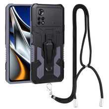 Load image into Gallery viewer, Lanyard Mecha Armor Kickstand PC + TPU Phone Case, For Xiaomi Poco X4 Pro 5G, For Xiaomi Redmi 10C, For Xiaomi Redmi Note 11 Pro Global, For Xiaomi Redmi Note 11S, For OPPO Realme C31