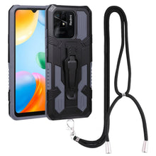 Load image into Gallery viewer, Lanyard Mecha Armor Kickstand PC + TPU Phone Case, For Xiaomi Poco X4 Pro 5G, For Xiaomi Redmi 10C, For Xiaomi Redmi Note 11 Pro Global, For Xiaomi Redmi Note 11S, For OPPO Realme C31