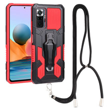 Load image into Gallery viewer, Lanyard Mecha Armor Kickstand PC + TPU Phone Case, For Xiaomi Poco X4 Pro 5G, For Xiaomi Redmi 10C, For Xiaomi Redmi Note 11 Pro Global, For Xiaomi Redmi Note 11S, For OPPO Realme C31