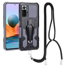 Load image into Gallery viewer, Lanyard Mecha Armor Kickstand PC + TPU Phone Case, For Xiaomi Poco X4 Pro 5G, For Xiaomi Redmi 10C, For Xiaomi Redmi Note 11 Pro Global, For Xiaomi Redmi Note 11S, For OPPO Realme C31