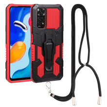 Load image into Gallery viewer, Lanyard Mecha Armor Kickstand PC + TPU Phone Case, For Xiaomi Poco X4 Pro 5G, For Xiaomi Redmi 10C, For Xiaomi Redmi Note 11 Pro Global, For Xiaomi Redmi Note 11S, For OPPO Realme C31