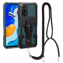 Load image into Gallery viewer, Lanyard Mecha Armor Kickstand PC + TPU Phone Case, For Xiaomi Poco X4 Pro 5G, For Xiaomi Redmi 10C, For Xiaomi Redmi Note 11 Pro Global, For Xiaomi Redmi Note 11S, For OPPO Realme C31
